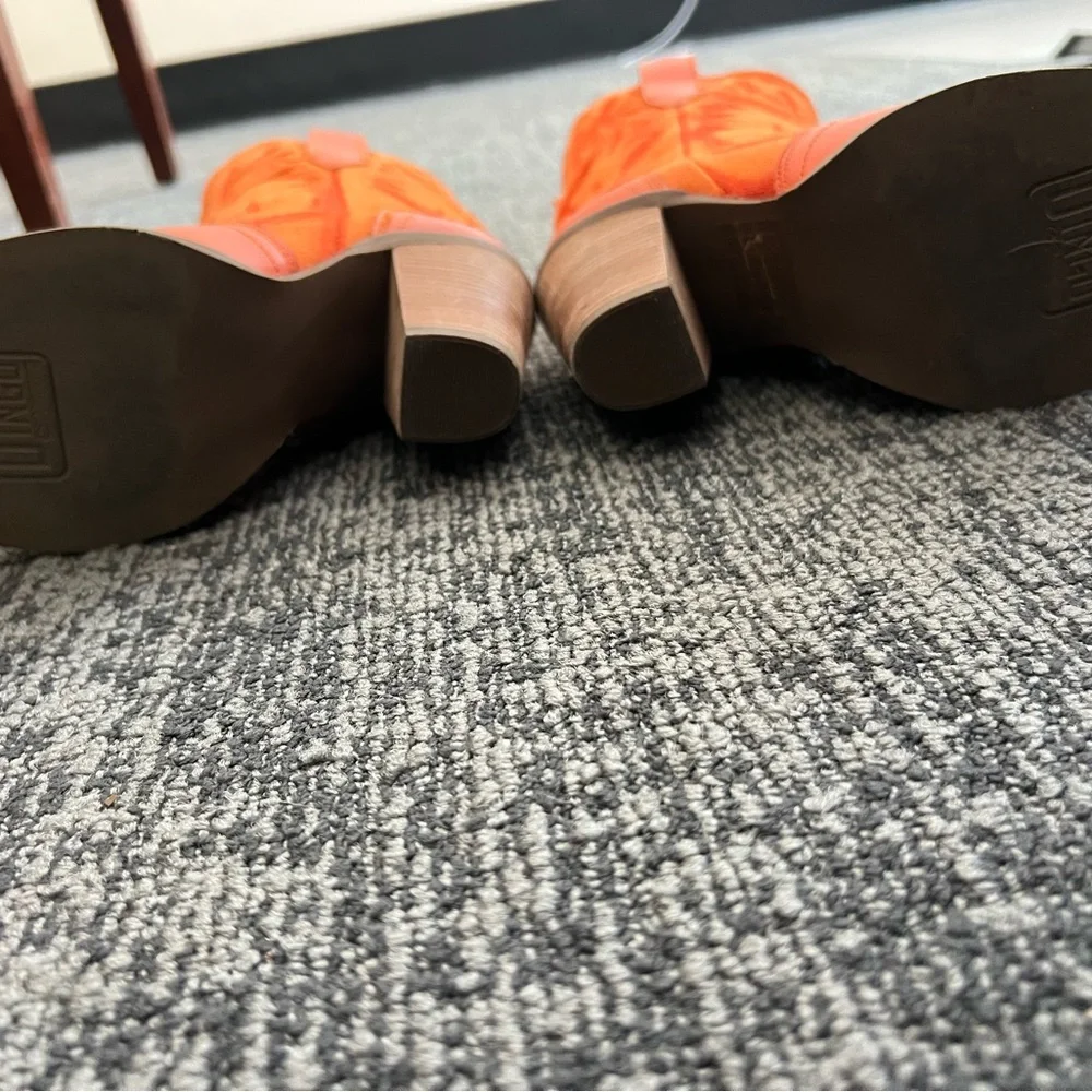 Dingo Tipsy Bootie Women’s Orange Western-Style High Heel Boots - Picture 5 of 7